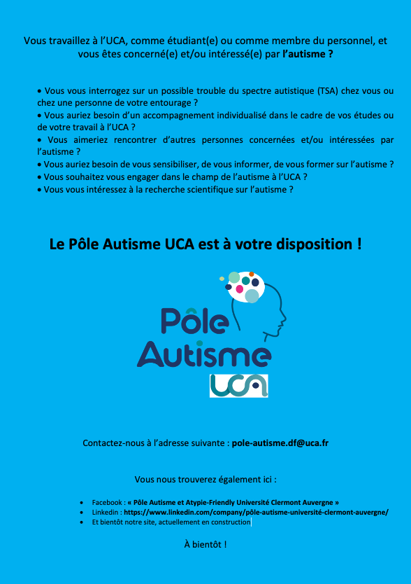 Flyer P?le Autisme UCA rentre 2023