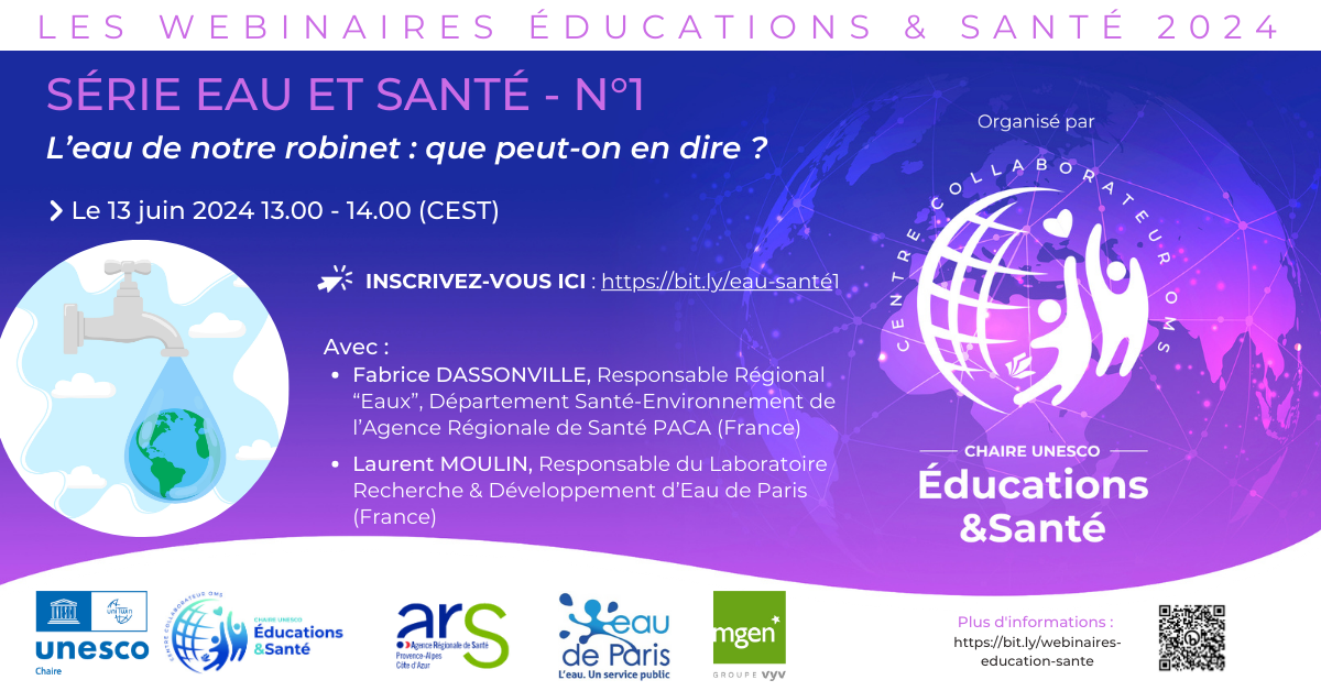 Webinaire Eau et sant n1 - L'eau de mon robinet : qu'en savons-nous ? 